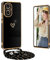 Yutwo Coque Honor 200 avec Cordon, Coque Honor 200 avec Collier Housse Silicone avec Coeur Motif Antichoc Étui avec Cordon Réglable Coque Honor 200 Cordon, Noir
