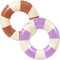 Anillo de natación Inflable, Vintage a Rayas Flotador Inflable, Flotadores de Piscina Flotante Anillo de Goma Flotante, para Piscinas de Verano y Playa para Adultos y Niños (Morado+Marrón)