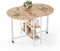 Mondeer Mobiler Klappbarer Esstisch, Klapptisch mit 2 Offenen Ablagen, Rundes Kanten Design, Kleine Räume Esszimmer Küche, 120 x 80 x 75 cm, Eiche und Weiß
