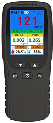 KUMIAN Air Quality Monitor, 9 In 1 Air Quality Monitor Indoor Outdoor PM2.5, PM1.0, PM10, HCHO, Detector Tester Temperature And Humidity Sensor,Accurate Testing
