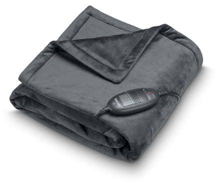 Beurer Heizdecke HD74 Cozy L.E. - 100% Polyester, Einfarbig, Blau, Rustikal, Alle, Hoch, Wohnen, Heizfunktion, Decke