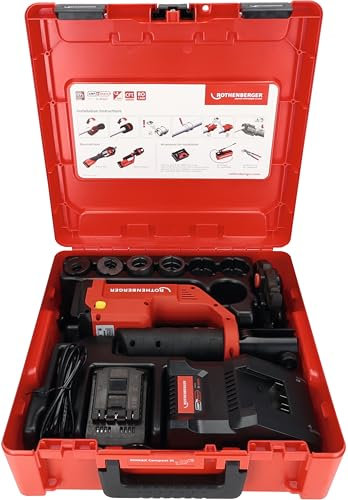 ROTHENBERGER ROMAX COMPACT III Set AMPShare, U, 16-20-25-32mm, 2Ah Akku | 1000004428 | Pressmaschine, Fittings Verpressen, Kontur U, 16-20-25-32 mm, 35 mm Metall, 40 mm Kunststoff, 19 kN