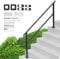 VEVOR Handrails for Outdoor Steps, 5 Steps Stair Hand Rail Kit, Transitional Carbon Steel Railings with Installation Kit, Stair Rails for Seniors, Concrete Steps & Porch & Deck, Black Square Tube