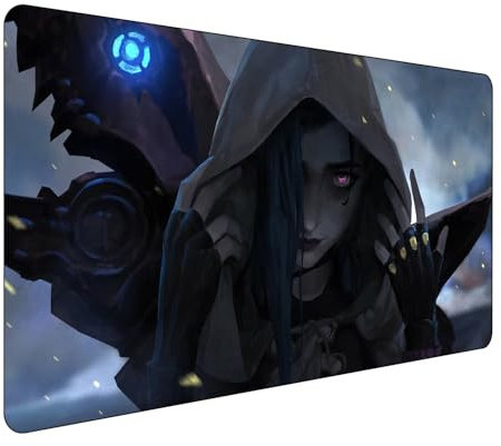 League of Legends Jinx Gaming Mauspad,Groß Mousepad XXL 900 x 400 mm,rutschfeste Gummiunterseite genähte Kanten,für PC, Laptop,Großer Erweiterter Schreibtisch Schutz Für Home Office.