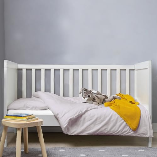 Pizuna Baby Duvet Cover For Crib 100 x 135 cm Purple 400 Thread Count | Light Lilac 100% Long Staple Cotton Bedding Set Soft Sateen Weave with Button Closure & 1 Pillow Case