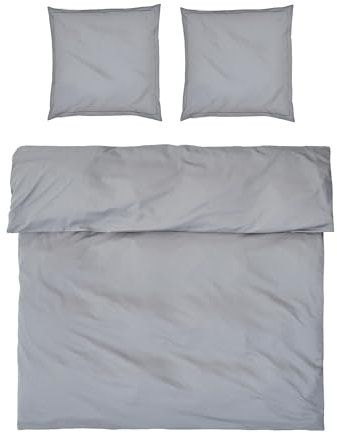 MÖVE Luxury Bettwäsche-Set 200x200 cm + 2 * 80x80 cm aus 100% Baumwolle, Grey