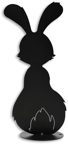 Rostikal Osterhase 25 cm Schwarz – Wetterfeste Dekofigur für Garten und Fensterbank – Moderne Zimmerdeko – Osterdeko für Innen und Außen – Elegante Osterdekoration