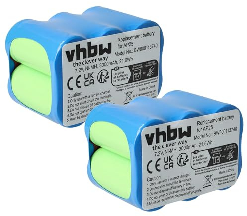 vhbw 2X Akku Ersatz für Pellenc AP25 | für Werkzeug (3000 mAh, NiMH, 7,2 V)