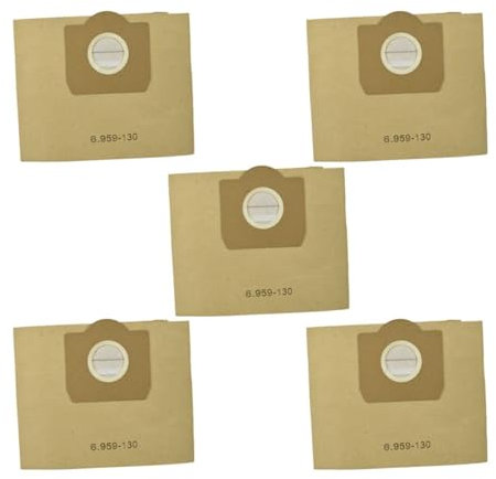 FMCUVBFR 5 Bolsas For Aspiradora Compatibles con Karcher, WD3 WD3200, Rowenta, RB88 RU100, Bully, RB08 014, Seteco, 202