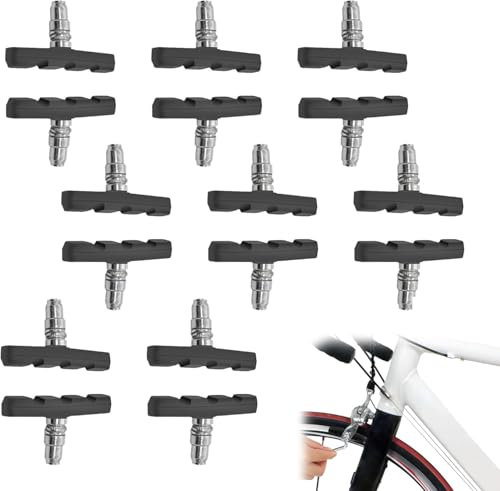 8 Pares Zapatas Freno Bicicleta, 70 mm V-Brake Zapatas Freno, Pastillas de Freno V-Brake, Pastillas de Frenos para Bicicleta, Bloques de Frenos para Bicicletas, para Bicicletas de Montaña (16 Piezas)