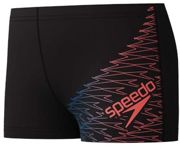 Speedo Boys Medley Logo Aquashort Swim Trunks Swimmers Red