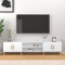 HOMTAKIE Meuble TV Blanc 180x31,5x40 cm Bois d'ingénierie