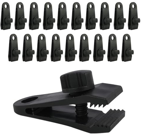 Trpoey 20 PCS Bâche résistants, Attaches pour Bâche Anti Vents avec Verrouillage Pinces Crocodile Léger pour Camping, Bâche de Piscine, Abris