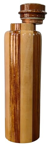 Premium-Wasserflasche aus Holz, umweltfreundlich, auslaufsicher, doppelwandig isoliert, ideal für Fitnessstudio, Yoga, Reisen und Büro, 500 ml (rotes Holz, 1000 ml)