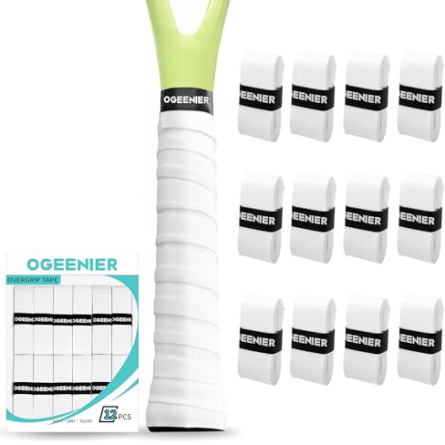 Ogeenier 3/6/12 Pack Griffband Tennisschläger Anti-Rutsch und Anti-Schweiß | Unisex Overgrip, weich & rutschfest, natürlicher Halt, passend für Tennisschläger,Badmintonschläger, Squashschläger,Padel