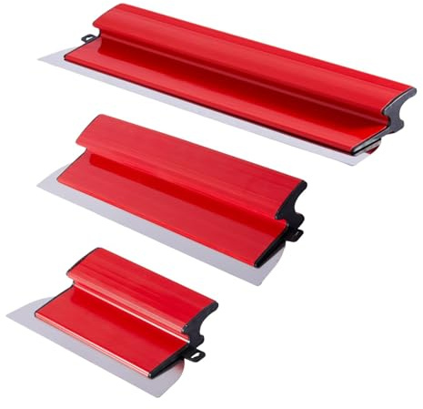 Lame d'écrémage pour cloison sèche, spatule de lissage pour cloison sèche, spatule de lissage, outils de plâtrage mural, truelle de finition, outils de plâtrage mural pour plâtrage (3 pièces (25,4 cm