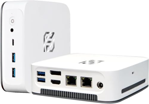 FUNYET Mini PC Laptop,Win 11 Pro, 16 GB de RAM DDR4, SSD de 512 GB,Portable Procesador N95 (Hasta 3,4 GHz), HDMI+ DisplayPort/RJ45 x2/USB 3.2,/WiFi/Bluetooth 5.0 Compatible Con Pantallas 4K, Blanco