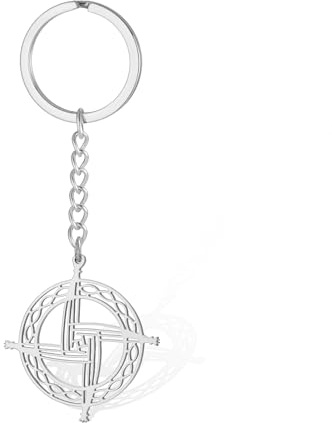 VASSAGO Porte-clés en acier inoxydable avec croix de Sainte Bridget - Nœud celtique irlandais - Cadeau chrétien pour homme et femme