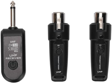 Aolidsive Ricevitore Trasmettitore per Microfono Wireless, Adattatore XLR UHF con Batteria a Lunga Durata per Microfoni e Mixer Dinamici in Eventi e Spettacoli
