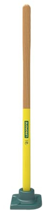 Leborgne - Cabeza cuadrada (5 kg, hierro fundido, 15 x 15 cm, mango madera | Compactar y apisonar pisos, adoquines y bordes, tamaño cuadrado para ángulos - Mango absorbente de golpes