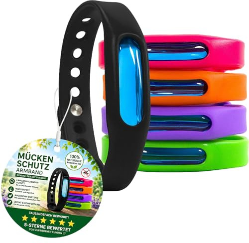Bronoir Kinder & Erwachsene Verstellbares Silikon Abwehrband Wasserdicht für Camping Outdoor (5 Stück)