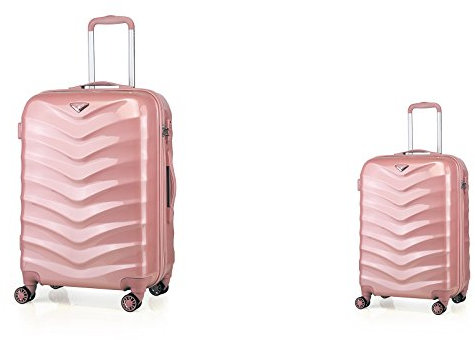ABISTAB Verage Hartschalenkoffer Seagull 2er Koffer-Set S+L (55-75 cm) 4 Räder Rosegold TSA-Schloss, 2 teilig Hartschale-Reisekoffer-Set mit Handgepäck Trolley