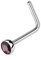 Paula & Fritz® L-Form Nasen-Piercing Nasenpiercing-s Nose für Nasenfluegel als Nasenschmuck Nasenstecker Nostril Edelstahl Chirurgenstahl 316L Zirkoniaspitze Lila