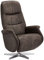 Ibbe Design Braun Stoff Drehbar Relaxsessel mit Manuell Verstellbar Relaxfunktion und Fussteil Fernsehsessel Boston, 90x79x114 cm