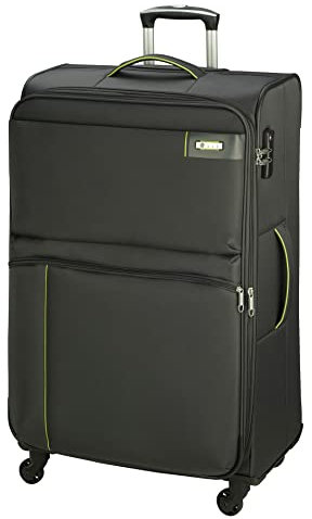 Bowatex Leichter 3,2 kg Trolley Groß Reisegepäck Stoffkoffer 77 cm Grau