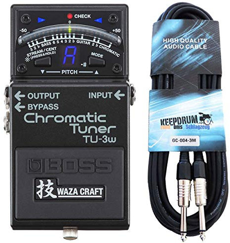 Boss TU-3W Waza Chromatisches Stimmgerät + keepdrum Gitarrenkabel 3m
