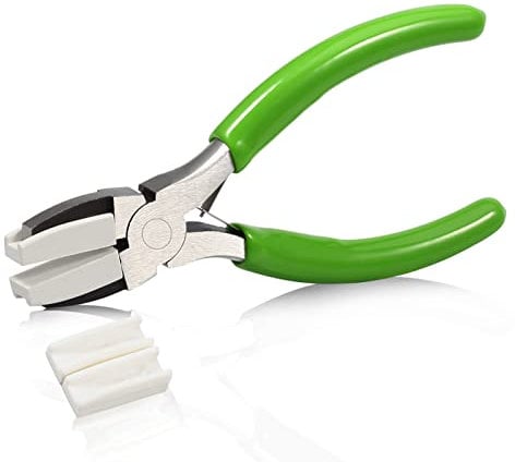 SPEEDWOX Doppelte Nylon-Backenzange, 12,7 cm, mit extra Nylonbacken, Drahtglätter, Zange mit Doppelblattfeder, Schmuckherstellungswerkzeug für Perlen, Drehen, Formen von Draht