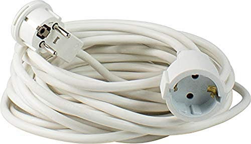 as - Schwabe Verlängerungsleitung 10 m mit Flachstecker - Verlängerungskabel mit Schutzkontaktstecker & Schutzkontaktkupplung - für den Innenbereich - extrem flach - 230V, 16A - IP20 - Weiß, 51021