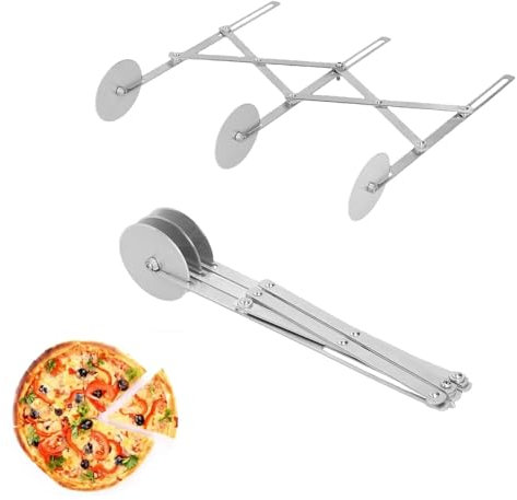 3 Wheel Pastry Cutter,Pizza Cutter Stainless Steel Pizza Slicer Multi Wheel Dough Cutter Divider Pastry Knife Baking Cutter Pastry Cutter Wheel Pasta Dough Cutter for Baking, Pastry, Bread