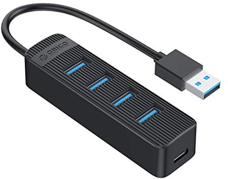 ORICO 4-Port USB 3.0 Hub Portable USB Data Ports Splitter Adapter Compatible for Windows Mac PC - USB-C Power Mode