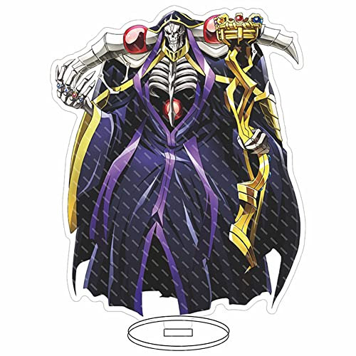 Zhongkaihua Anime Cartoon Overlord Albedo/Ainz Ooal Gown Acrylfigur Spielzeug Modell Statue 3D Doppelseitig Transparent Ständer Actionfigur Schreibtisch Dekoration