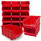 HMH 15x Stapelboxen Rot Größe 4 Werkstatt Garage Keller rote Sichtlagerboxen (LxBxH) 340x222x157mm Lagerboxen Sichtlagerkästen Kleinteile Aufbewahrung