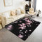 Loussiesd Kirsche Blüten Weich Teppich 150x200cm Japanisch Style Modern Teppich Wetterfest Dekor Sakura Blume Indoor Fußmatte für Küche und Balkon Floral Botanische Rosa Schwarz Outdoor Teppich