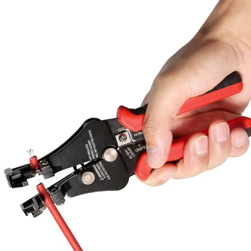 BuyWeek Abisolierzange, Multifunktionale Photovoltaik Automatische Abisolierzange Einstellbare Kabelabisolierer 13/11/10AWG(2,5/4/6 mm²) für Photovoltaik Solarkabel Elektroinstallation Reparatur