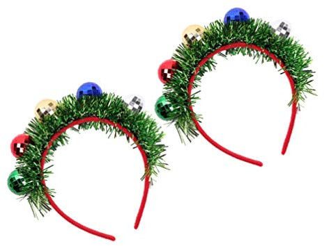 FOMIYES Weihnachts Disco Kugel Stirnband, Weihnachten Haarband, Weihnachts Stirnbänder, Weihnachtsparty-Haarreifen Für Partys 2 Stück