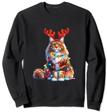 coole Katze für Weihnachten Sweatshirt