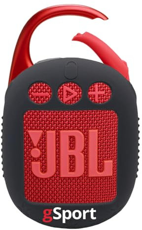 JBL Clip 5 Ultra Portable Bluetooth Speaker with gSport Silicone Sleeve (Red)