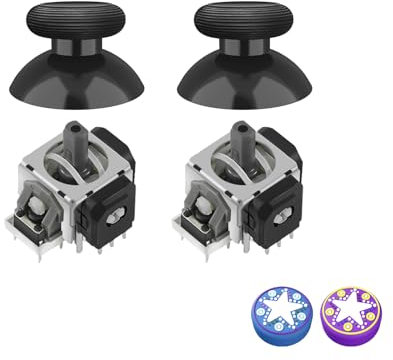 AKNES GuliKit TMR Elektromagnetische Joysticks für Switch Pro Controller, Stick Ersatz Zubehör für Switch Pro Controller, inklusive Thumbstick Kappen
