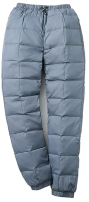 FYHTC Men's Winter Warm Packable Down Pants Compressor Snow Trousers Ski Puffer Pant(Blue,XXXXX-Large)