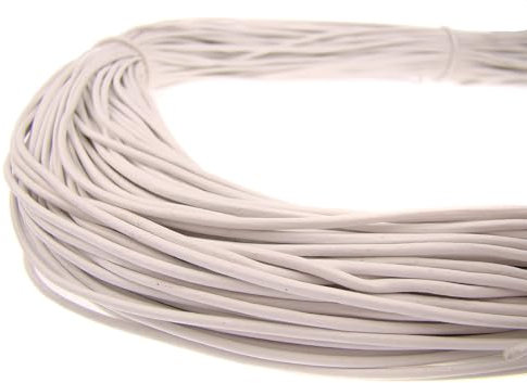 esnado Cordon rond en cuir - 1,5 mm x 30 m - Blanc - Cuir véritable - Tannage végétal - Idéal pour bijoux et bracelets, tressage, bricolage, décoration, bricolage, médiéval, jeu de rôle