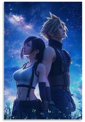 nuomesc Final Fantasy Cloud And Tifa Game Posters Wandkunst Bilddruck Moderne Familienzimmer Dekor 16x24inch(40x60cm)