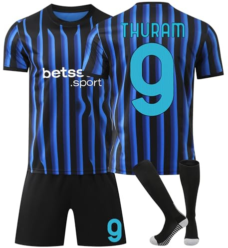 Fußball Trikot Kinder Erwachsene Nr.9 Nr.10 Nr.23 Football Trikot Set Blau Weiß Fußballtrikot, Football Kit for Kids Children Soccer Jerseys Football Strip for Junge