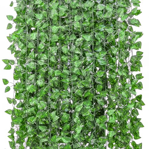 ZYIGYI 48 Pcs 336 Feet Fake Climbing Vines Ivy for Bedroom, Artificial Greenery Foliage Leaves Garland Wall Plants Decor