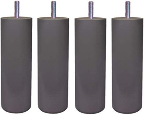 MARGOT 3700527825922 Caméléon Cylindre Lot de 4 Pieds de lit Bois Gris Taupe Hauteur 20 cm
