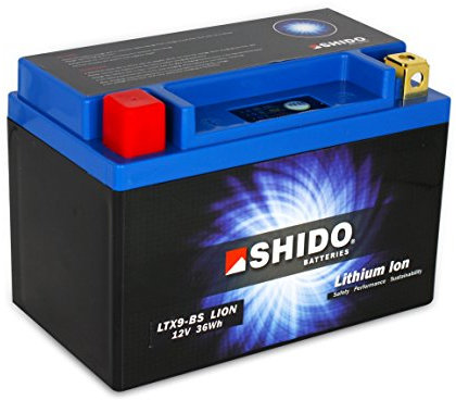 Batterie Shido Lithium LTX9-BS / YTX9-BS, 12V/8AH (Maße: 150x87x105) für Kymco Dink 125 Baujahr 1996