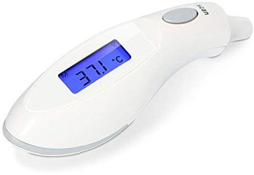 Alecto BC-27 Ohrthermometer - digitales Fieberthermometer mit Infrarot - Messung im Ohr - Messergebnis innerhalb von 2 Sek. - speichert letzte Messungen - weiß